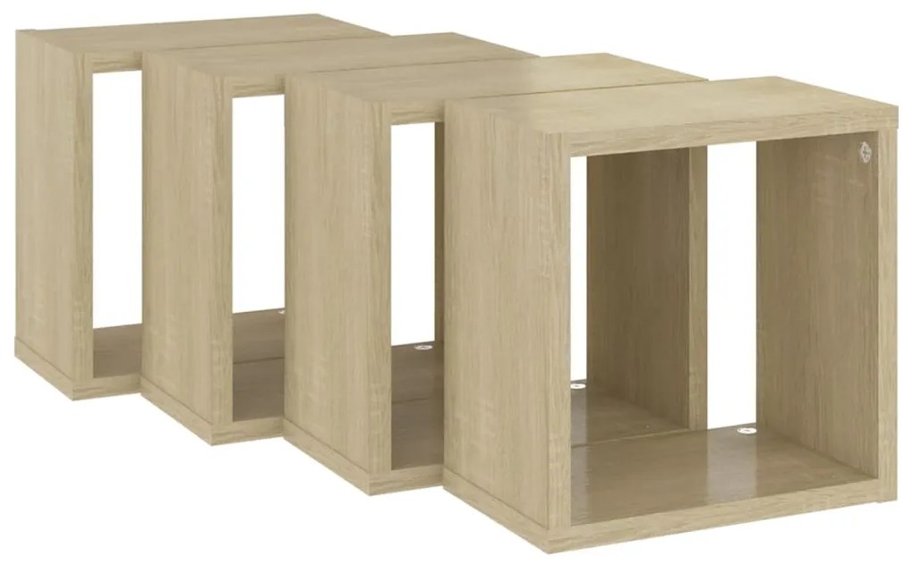 vidaXL Ράφια Κύβοι Τοίχου 4 τεμ. Sonoma Δρυς 26 x 15 x 26 εκ.