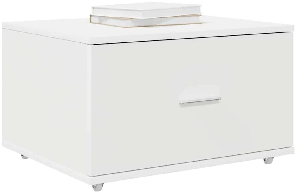 vidaXL Ντουλάπι με Συρτάρια Λευκό 55 x 45 x 33.5 εκ Επεξεργασμένο ξύλο