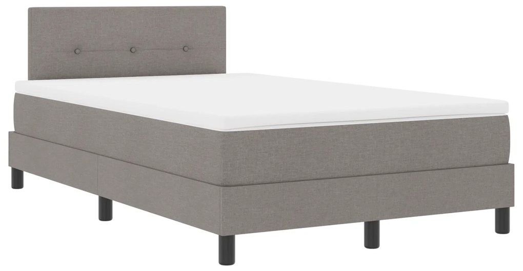 vidaXL Κρεβάτι Box Spring με Μαξιλάρι & LED Ταμπά 120x200 εκ. Υφάσματος