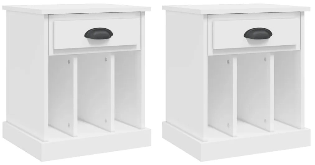 vidaXL Κομοδίνα 2 τεμ. Λευκά 43x36x50 εκ.