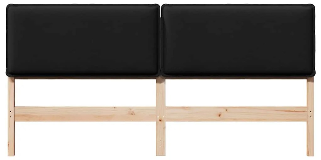 vidaXL Ταπετσαρισμένο κεφαλάρι με κεφαλάρι Φυσικό και Μαύρο 200 cm
