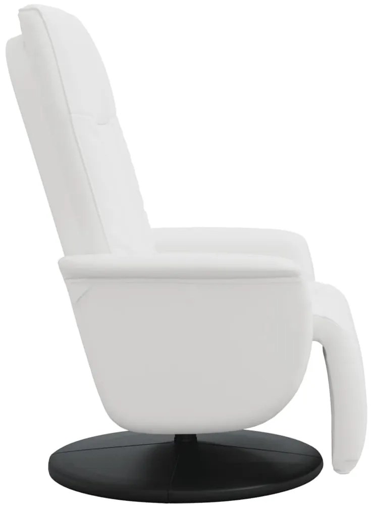 vidaXL Πολυθρόνα Ανακλινόμενη με Υποπόδιο Λευκή από Συνθετικό Δέρμα