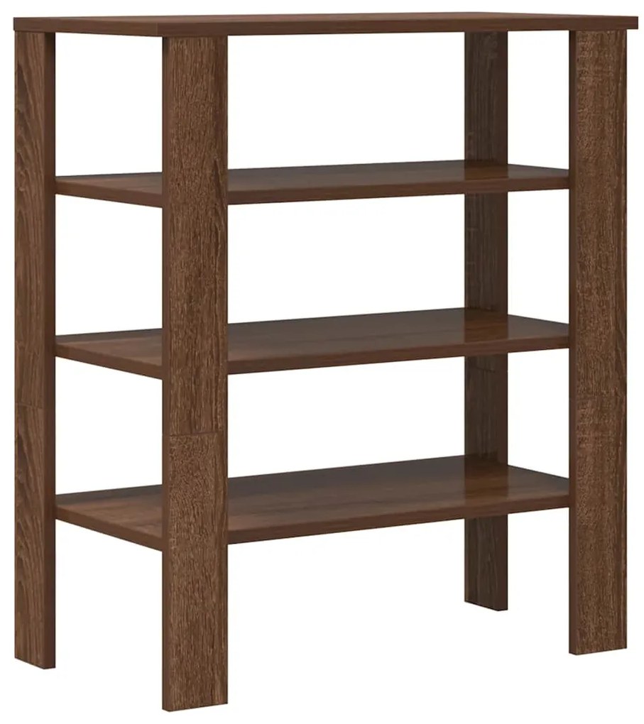 vidaXL Ράφι παπουτσιών καφέ δρυς 61x32x70 cm Κατασκευασμένο ξύλο