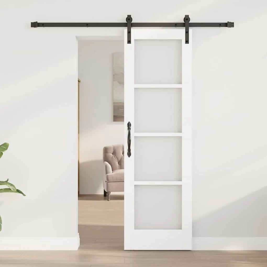 vidaXL Συρόμενη Πόρτα ORKDAL Λευκό 61 x 198.5 εκ. Μασίφ ξύλο πεύκου