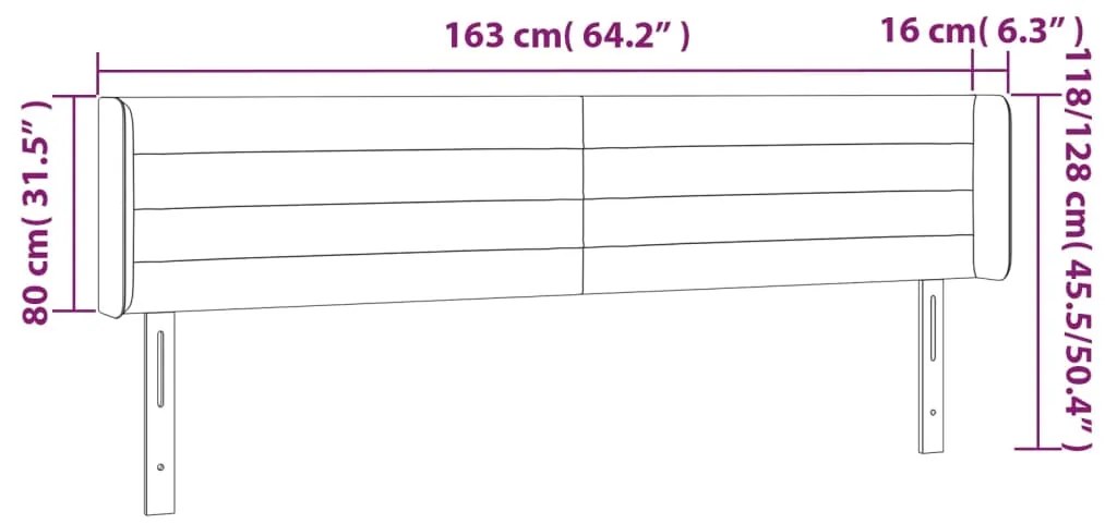 Κεφαλάρι με Πτερύγια Taupe 163x16x78/88 εκ. Υφασμάτινο - Μπεζ-Γκρι