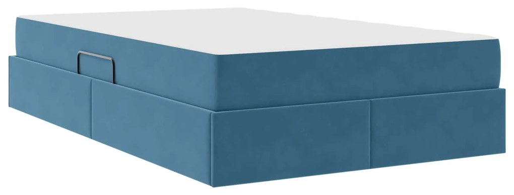 vidaXL Κρεβάτι με αποθηκευτικό χώρο και στρώμα Μπλε 120 x 190 cm