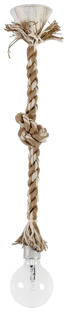 Φωτιστικό Οροφής Μονόφωτο Heronia Petra 31-1106 Rope/White/Gold