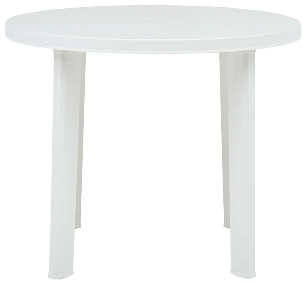 vidaXL Τραπέζι Κήπου Λευκό 89 εκ. Πλαστικό