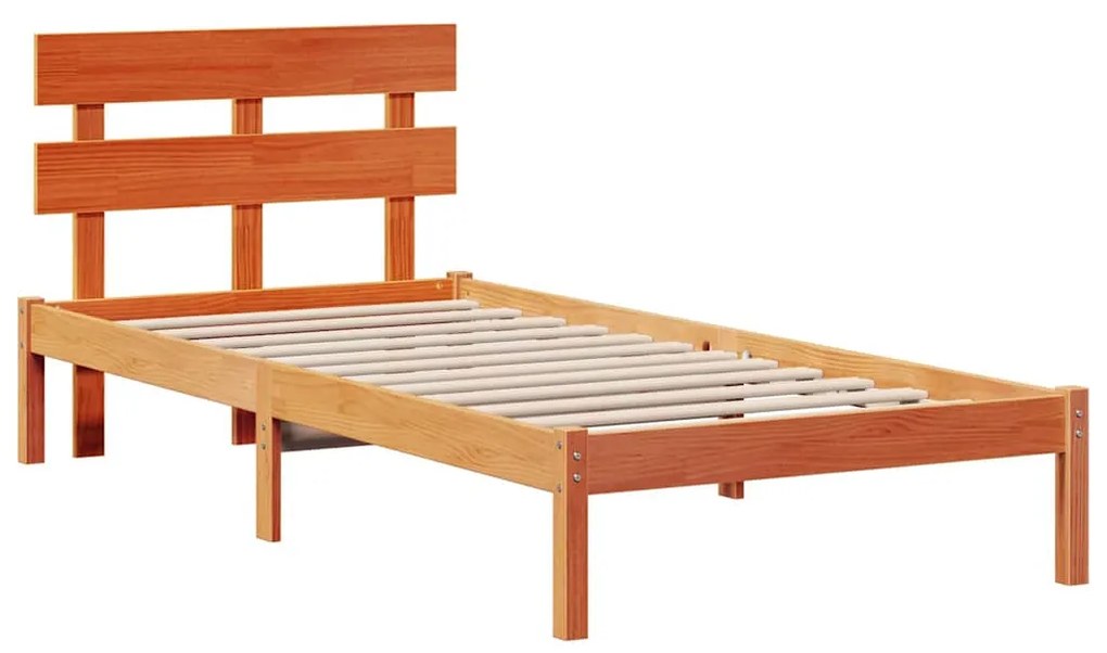 vidaXL Σκελετός Κρεβατιού Καφέ 100 x 200 cm Μασίφ ξύλο πεύκου