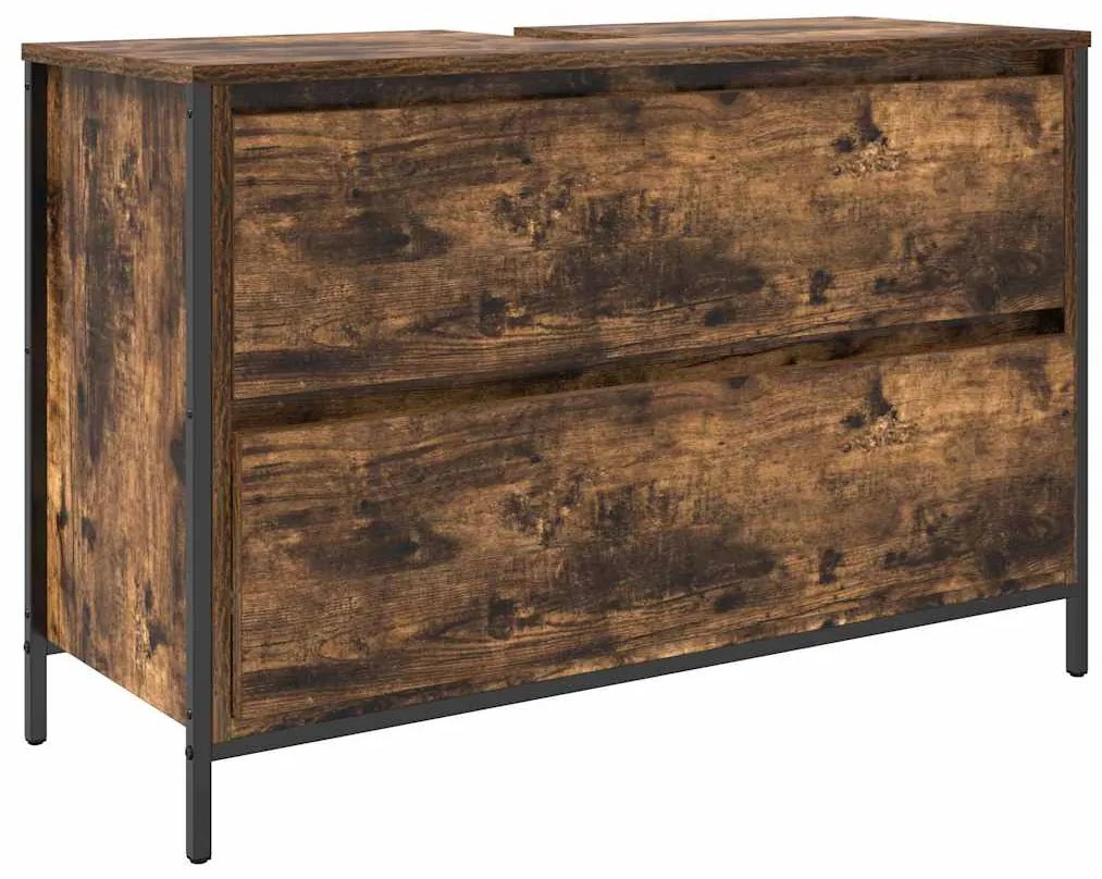 vidaXL Σετ Επίπλων Μπάνιου 3 pcs Καπνιστή δρυς 90 x 34.5 x 60 εκ