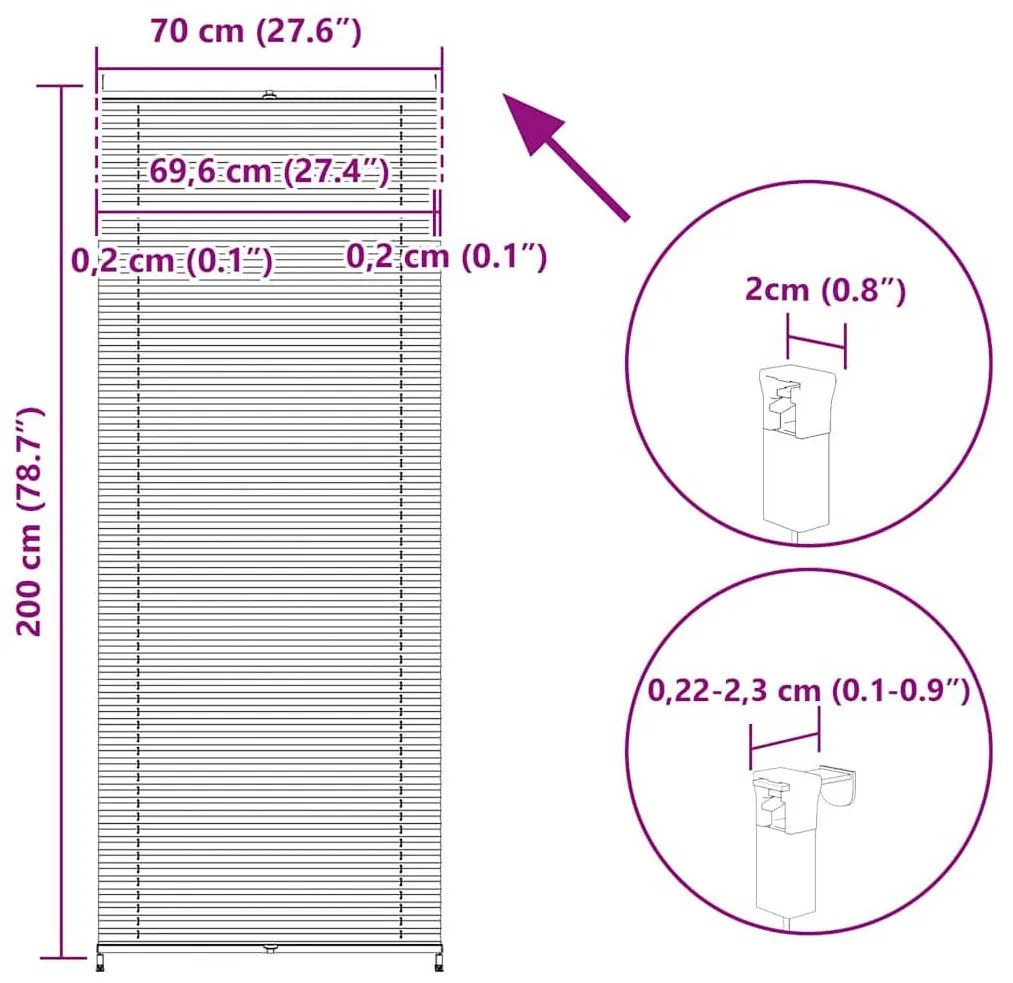 Σύστημα Σκίασης Πλισέ Κρεμ 70 x 200 εκ. - Κρεμ