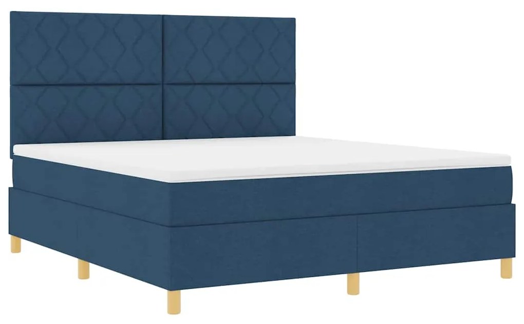 vidaXL Κρεβάτι με ελατήρια με στρώμα Μπλε 180 x 200 cm ύφασμα