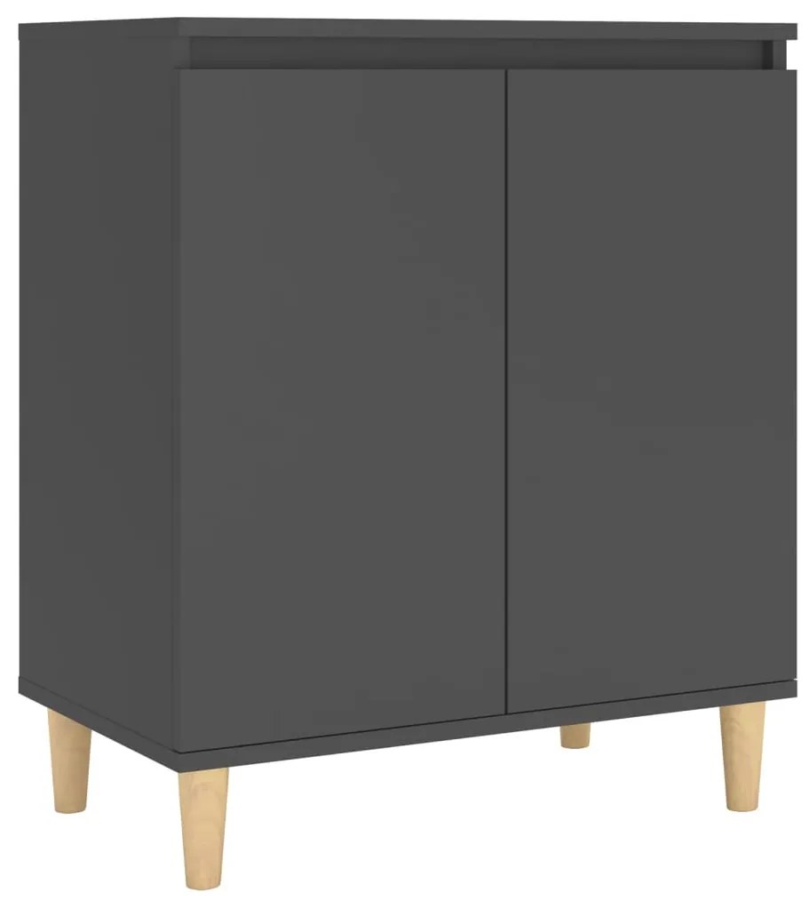 vidaXL Μπουφές Γκρι 60 x 35 x 70 εκ. από Μοριοσανίδα με Ξύλινα Πόδια