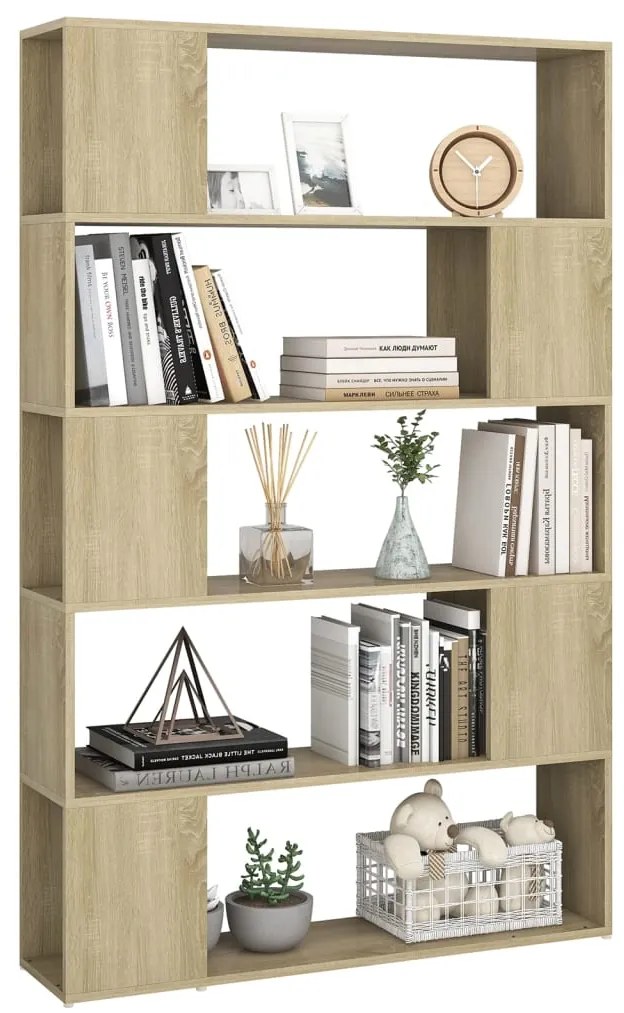 vidaXL Βιβλιοθήκη/Διαχωρ. Χώρου Sonoma Δρυς 100x24x155 εκ. Επεξ. Ξύλο