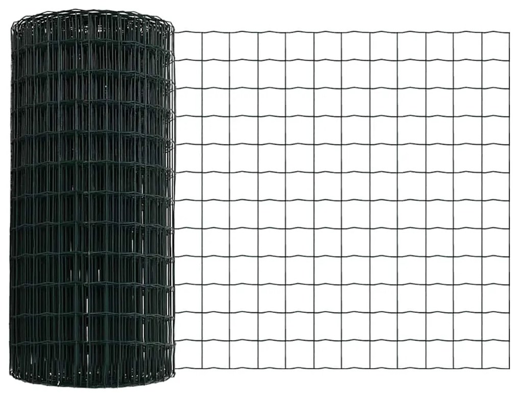 vidaXL Φράχτης με Στήλες. Πράσινο 0.8 x 10 m Ατσάλι