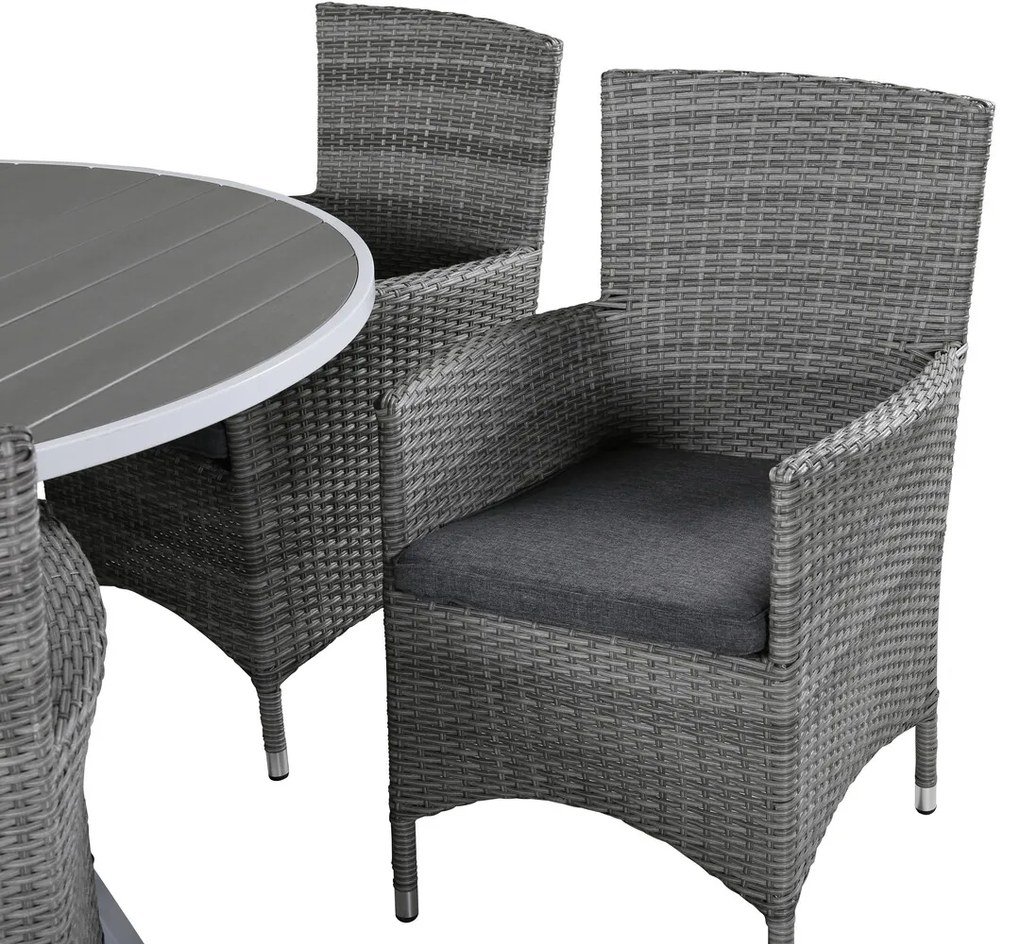 Σετ Τραπέζι και καρέκλες Dallas 3018, Polyξύλο, Πλαστικό ψάθινο, Μαξιλάρι καθίσματος: Ναι | Epipla1.gr