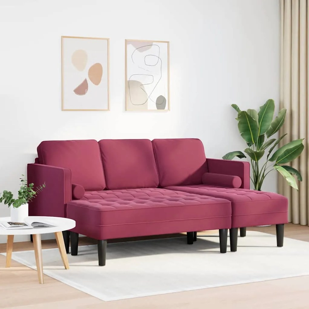 vidaXL Σετ Καναπέ 2 pcs Μπορντό 173 x 131 x 67 εκ Βελούδο