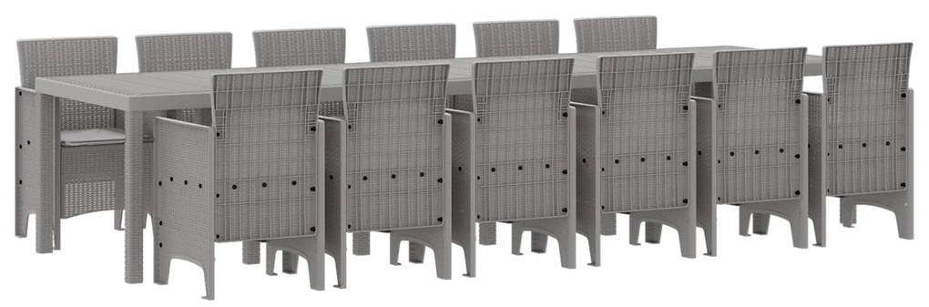 vidaXL Σετ Τραπεζαρίας Κήπου 13 pcs Ανοιχτό γκρι Μεγάλο
