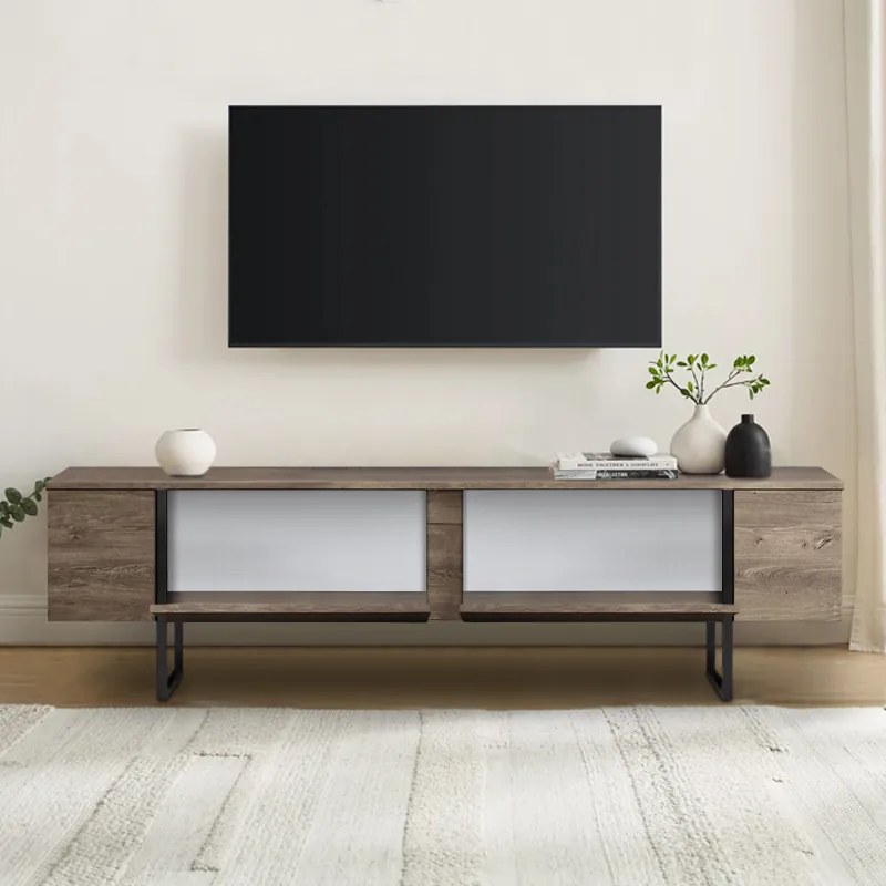 Έπιπλο τηλεόρασης Luxe Megapap χρώμα καρυδί 180x30x50εκ. - GP052-0117,2