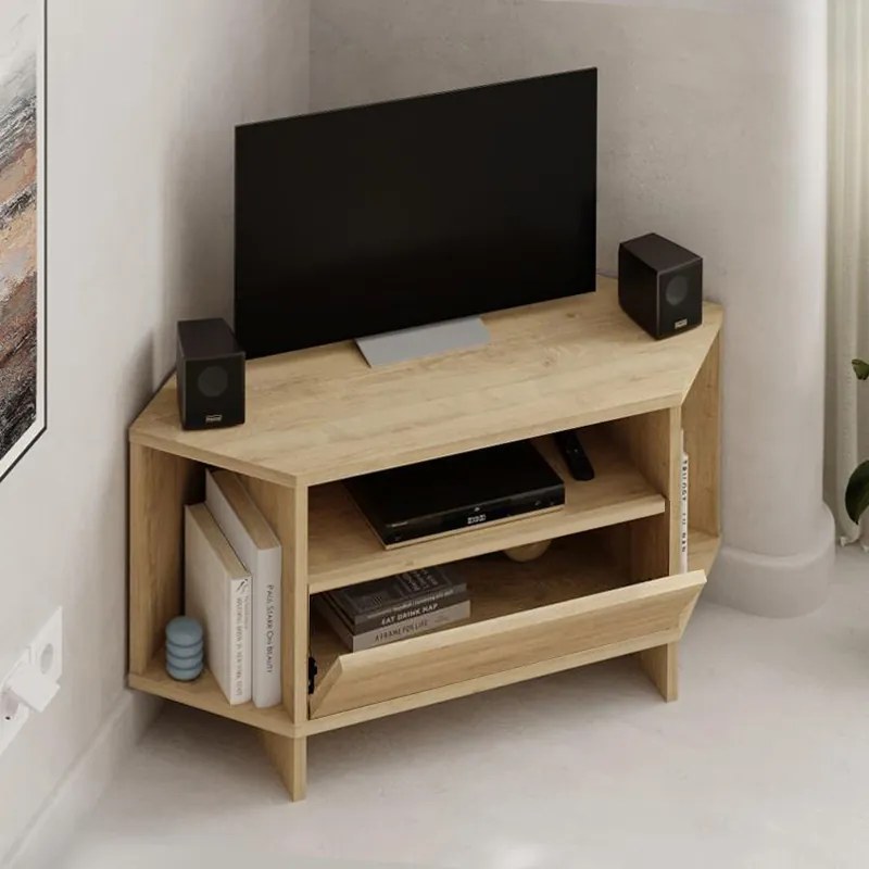 Έπιπλο τηλεόρασης γωνιακό Viva Megapap χρώμα sapphire oak 95,7x35,4x45εκ.