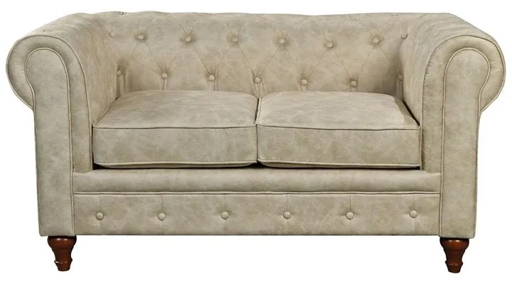 Kαναπές CHESTERFIELD Ύφασμα Μπεζ-Tortora-Sand-Cappuccino 150x82x77cm