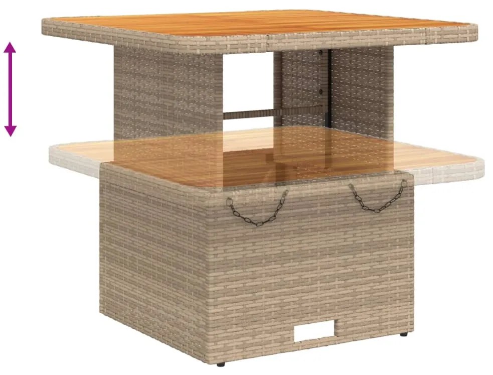 vidaXL Σετ Τραπεζαρίας Κήπου 5 τεμ. Μπεζ Συνθετικό Ρατάν με Μαξιλάρι