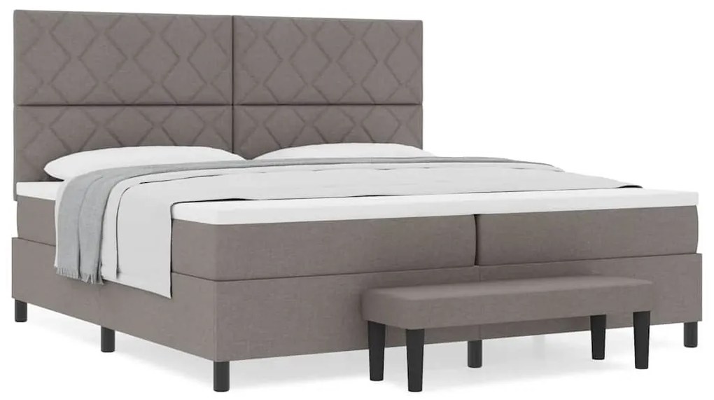 vidaXL Κρεβάτι με ελατήρια με στρώμα Taupe 200 x 200 cm ύφασμα