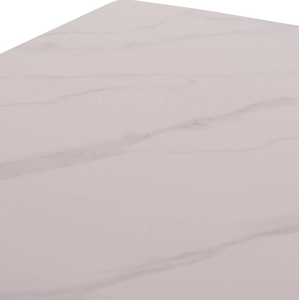 Τραπέζι RAVEN ΙΙ Κεραμικό TOP με Όψη Λευκό Μάρμαρο 160x80x74Υεκ. 160x80x74 εκ.