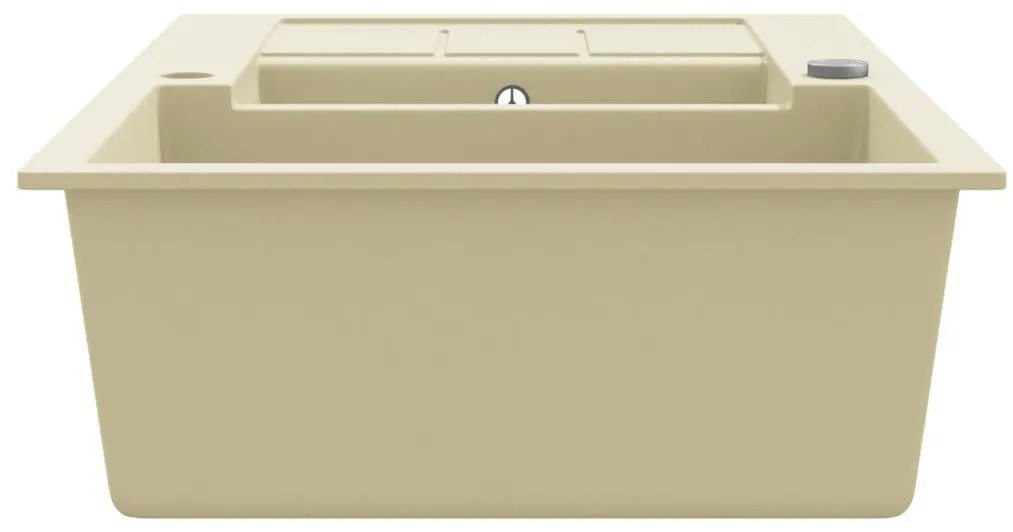 vidaXL Νεροχύτης με Διπλή Γούρνα Μπεζ Γρανιτένιος