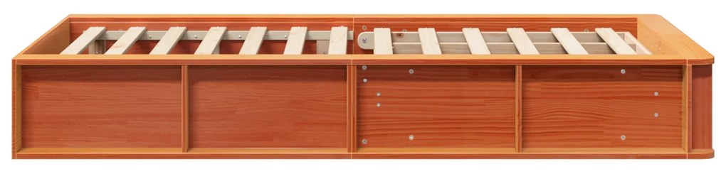 vidaXL Σκελετός Κρεβατιού με αποθήκευση Καφέ κεριού 100 x 200 cm ξύλο