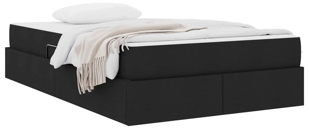 vidaXL Κρεβάτι με αποθηκευτικό χώρο και στρώμα Μαύρο 120 x 190 cm