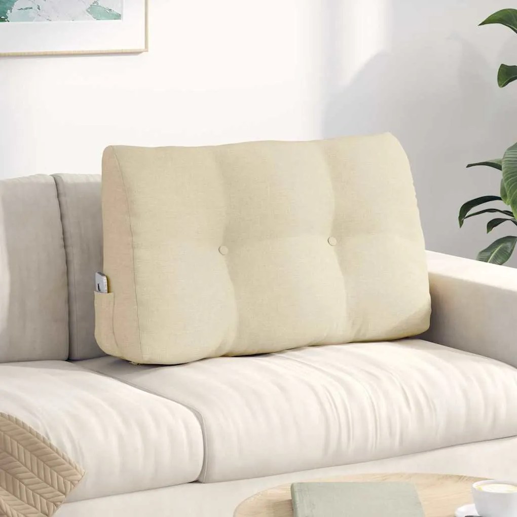 vidaXL Μαξιλάρι Πλάτης Κρεμ 80 x 24 x 50 εκ ύφασμα