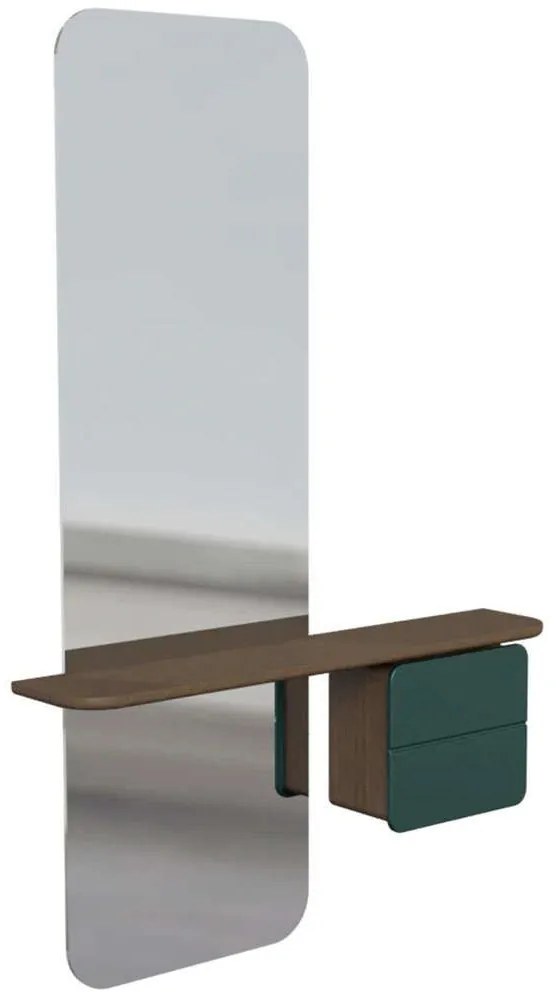Καθρέπτης Τοίχου One More Look 5820C5620-3 78x15x118cm Dark Oak-Green Umage Ατσάλι,Ξύλο