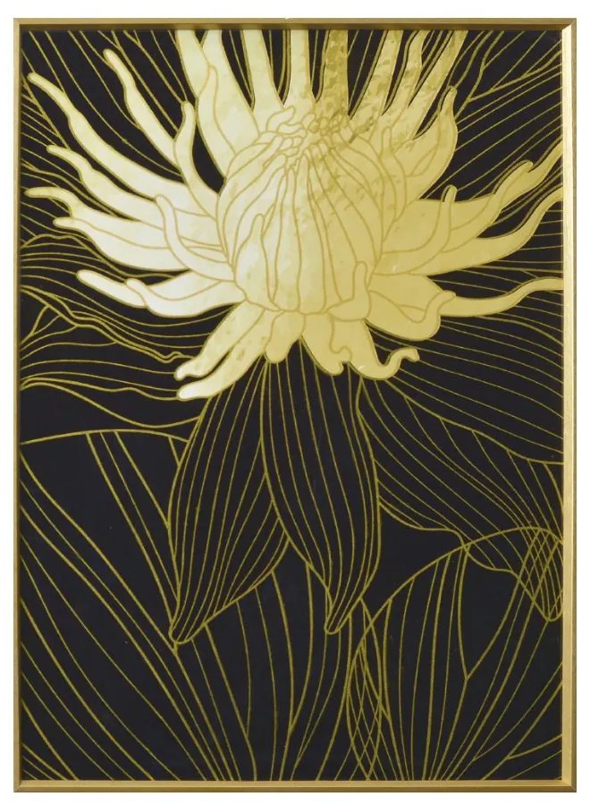 Κάδρο Σε Καμβά Coed 1 022870 51,5x71,5xH3,5cm Black-Gold Κάθετοι Wood, Canvas