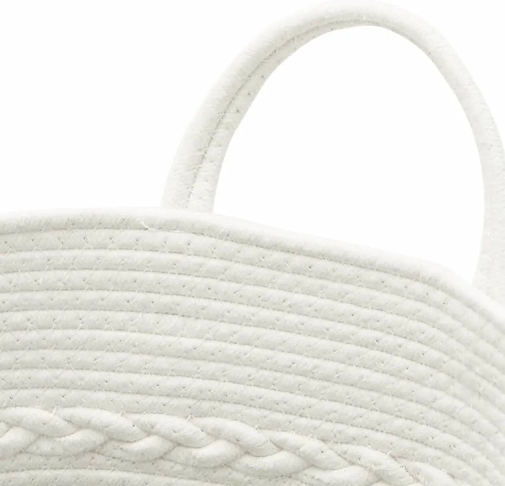 vidaXL Καλάθι Αποθήκευσης Γκρι και Λευκό Ø43 x 38 εκ. Βαμβακερό