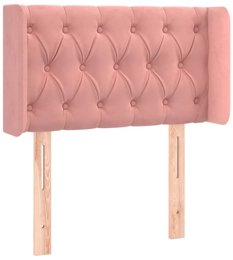 vidaXL Κεφαλάρι Κρεβατιού LED Ροζ 83x16x78/88 εκ. Βελούδινο