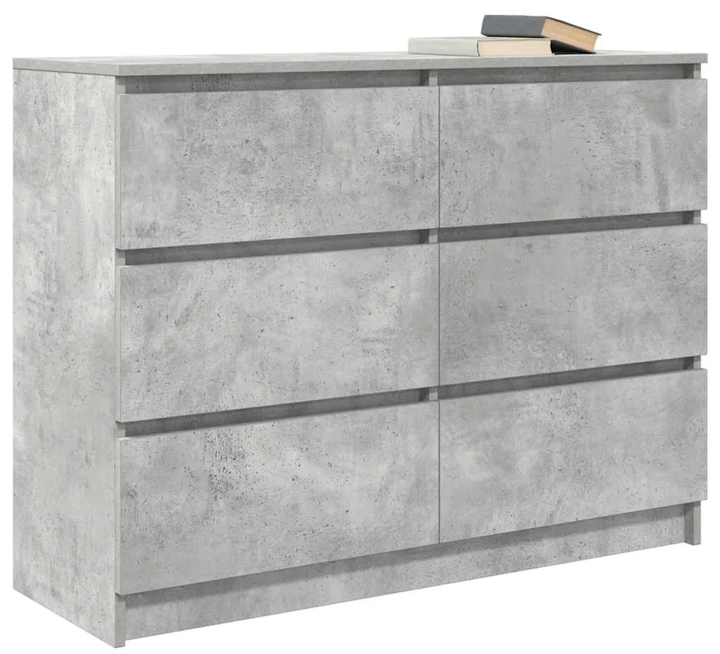 Sideboard Μπετόν Γκρι 100x35x76 cm Κατασκευασμένο ξύλο - Γκρι