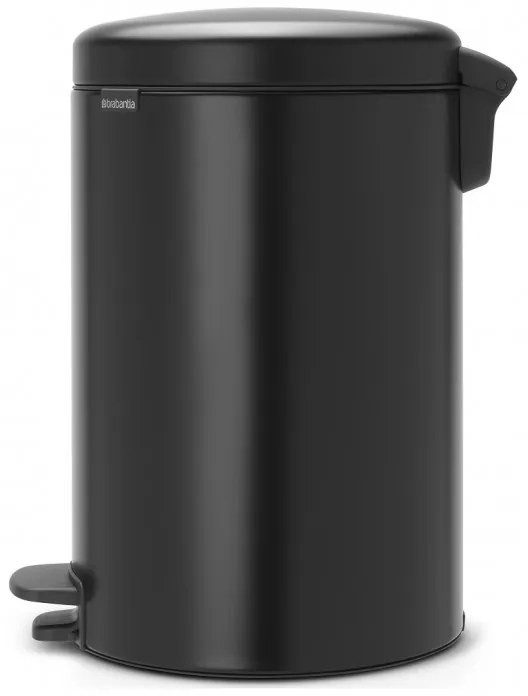 Κάδος με πεντάλ Brabantia NewIcon 649044, 20 l, Ομαλό κλείσιμο, Αντιολισθητική βάση, Μαύρο