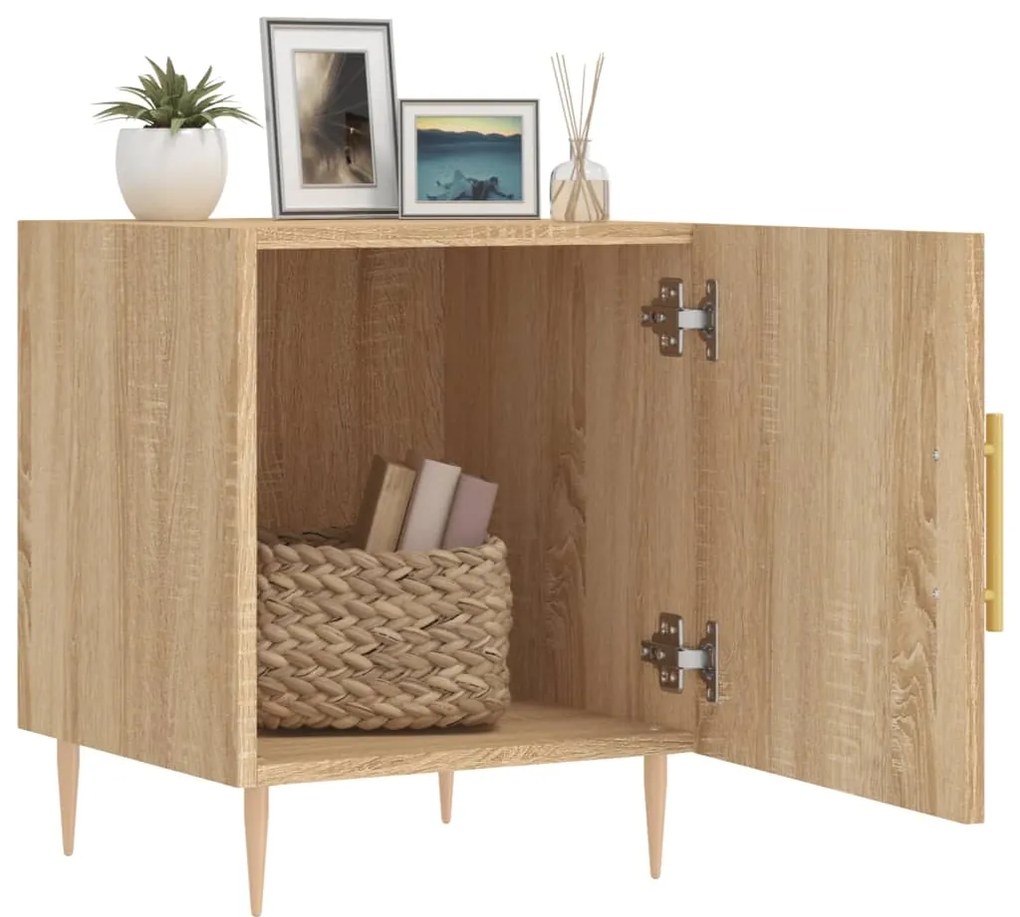 vidaXL Κομοδίνα 2 τεμ. Sonoma Δρυς 40x40x50 εκ. από Επεξεργασμένο Ξύλο