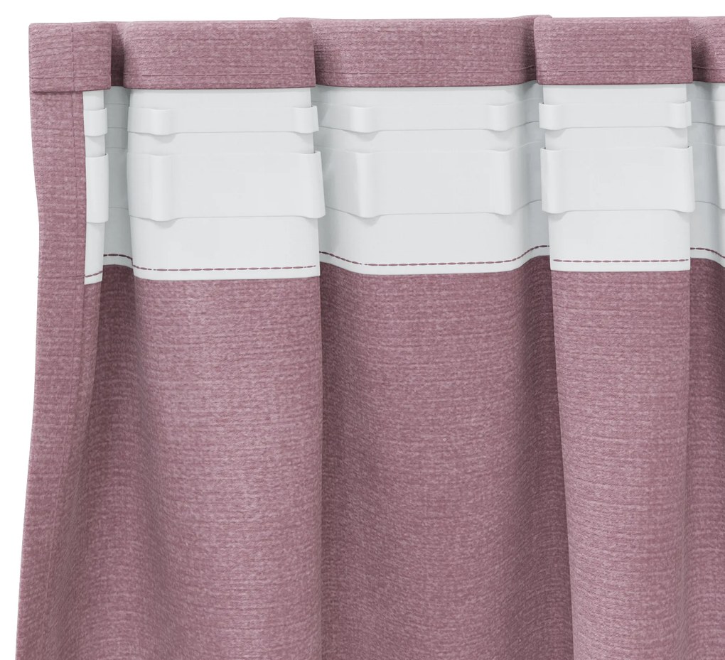 vidaXL Curtains Blackout με Ταινία κορυφής 2 τμχ Ροζ βελούδο