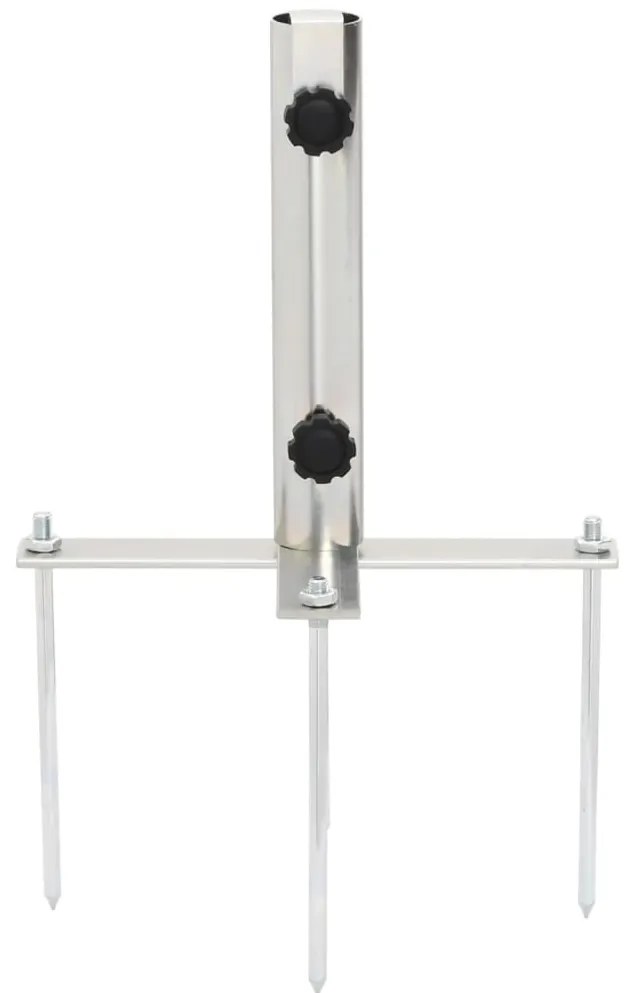 vidaXL Βάση Ομπρέλας με Ακίδες Εδάφους Ασημί για Ø32/38 χιλ. Ατσάλι