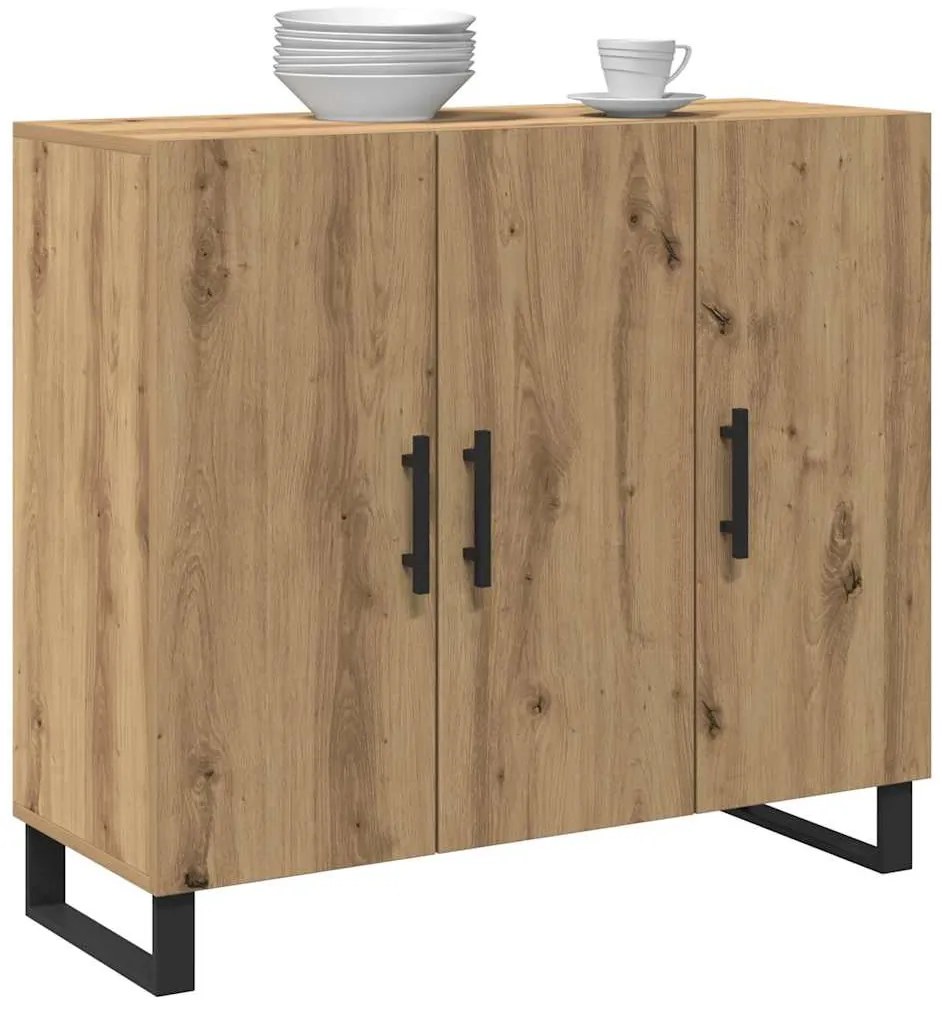 vidaXL Πλαϊνό γραφείο artisan δρυς 90 x 34 x 80 εκ. Επεξεργασμένο ξύλο