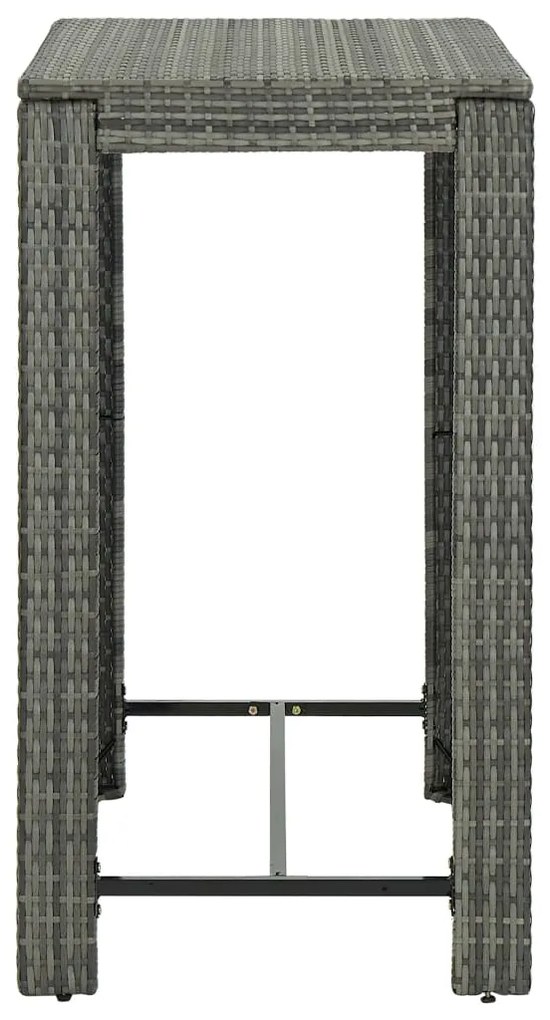 vidaXL Τραπέζι Μπαρ Κήπου Γκρι 100x60,5x110,5 εκ. από Συνθετικό Ρατάν