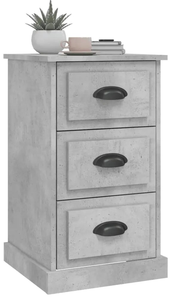 vidaXL Κομοδίνο Γκρι Σκυροδέματος 39x39x67 εκ. από Επεξεργασμένο Ξύλο