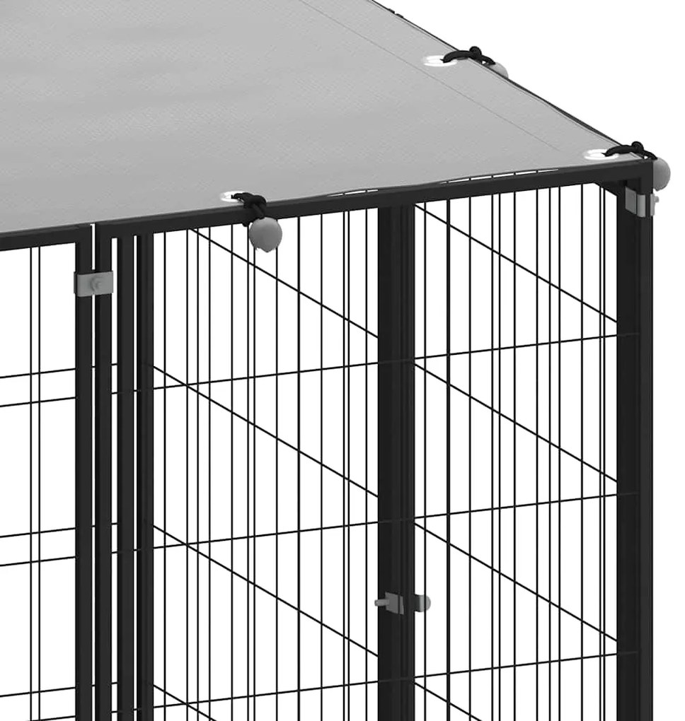 vidaXL Σπιτάκι σκύλου Μαύρο 330 x 110 x 110 από Ατσάλι