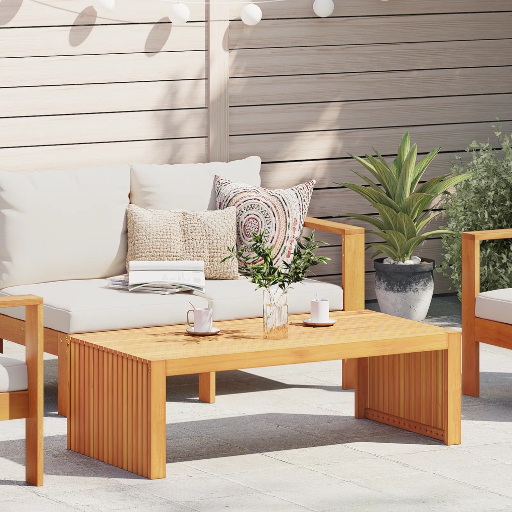 vidaXL Τραπέζι Καφέ Κήπου 110x55x35 εκ. Συμπαγές Ξύλο Ακακίας
