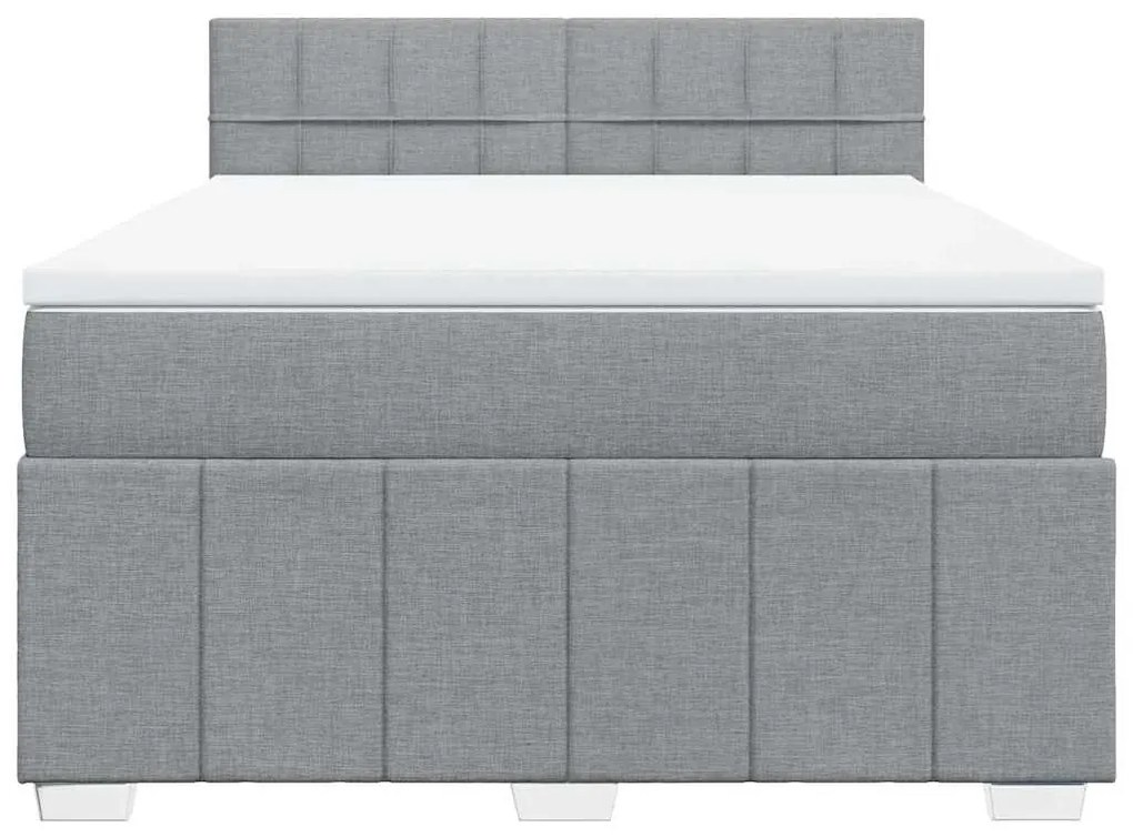 ΚΡΕΒΑΤΙ BOXSPRING ΜΕ ΣΤΡΩΜΑ ΑΝΟΙΧΤΟ ΓΚΡΙ 140X190 ΕΚ. ΥΦΑΣΜΑΤΙΝΟ 3287063