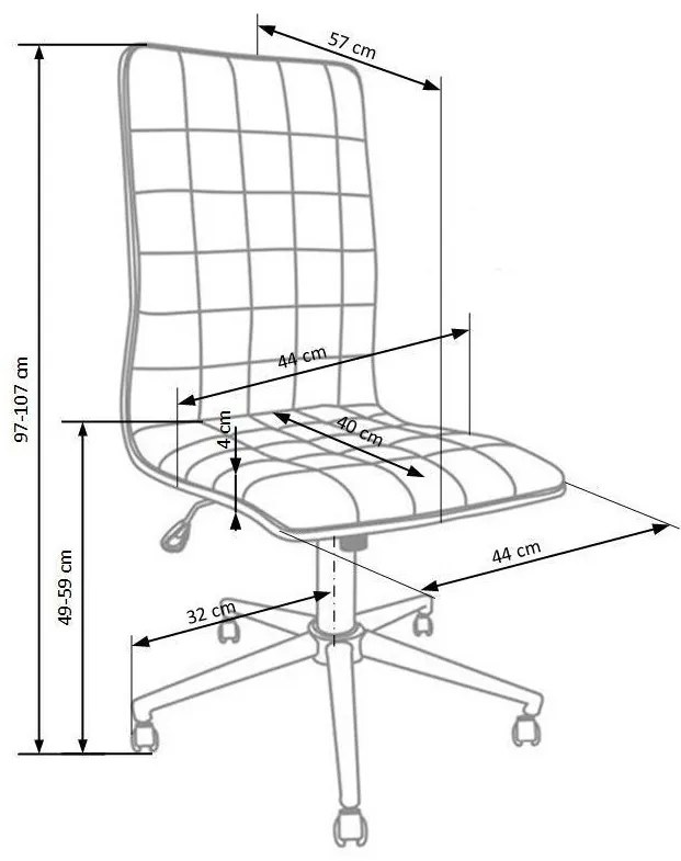 Καρέκλα γραφείου Houston 568, Άσπρο, 97x44x57cm, 10 kg, Χωρίς μπράτσα, Με ρόδες, Μηχανισμός καρέκλας: Κλίση | Epipla1.gr