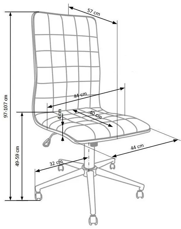 Καρέκλα γραφείου Houston 568, Άσπρο, 97x44x57cm, 10 kg, Χωρίς μπράτσα, Με ρόδες, Μηχανισμός καρέκλας: Κλίση | Epipla1.gr