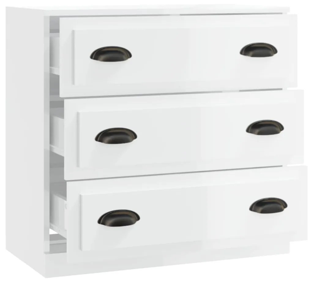 vidaXL Ντουλάπι Γυαλιστερό Λευκό 70x35,5x67,5 εκ. Επεξεργασμένο Ξύλο